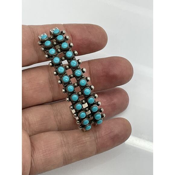 Fred Harvey Bell Trading Sterling Silver 925 Turquoise Cuff Bracelet - Picture 12 of 16